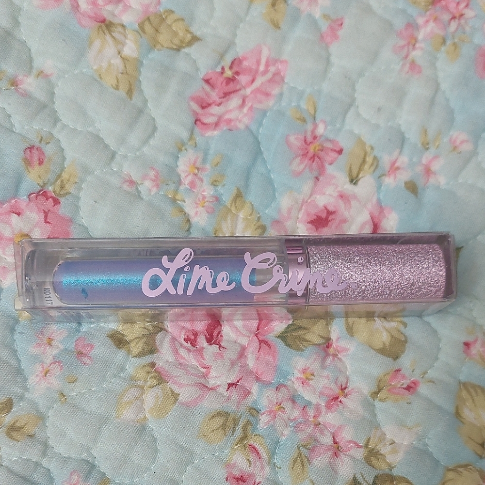 Lime Crime Diamond Crushers Lip Topper Iridescent Blue & Lavender Glitter Gloss